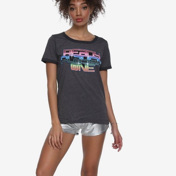 BNWOT super soft “Ready Player One” Scoreboard ringer tee - Junior’s size M - Picture 1 of 9